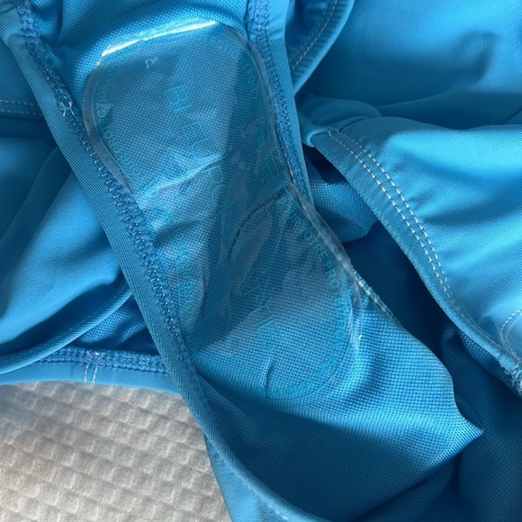 Stylish Blue Stitched One-Piece Swimsuit - Picture 6 of 8